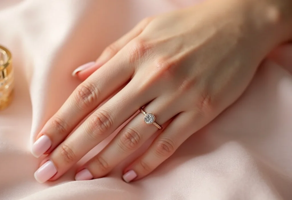 main d'une femme portant une bague main d'une femme portant une bague
