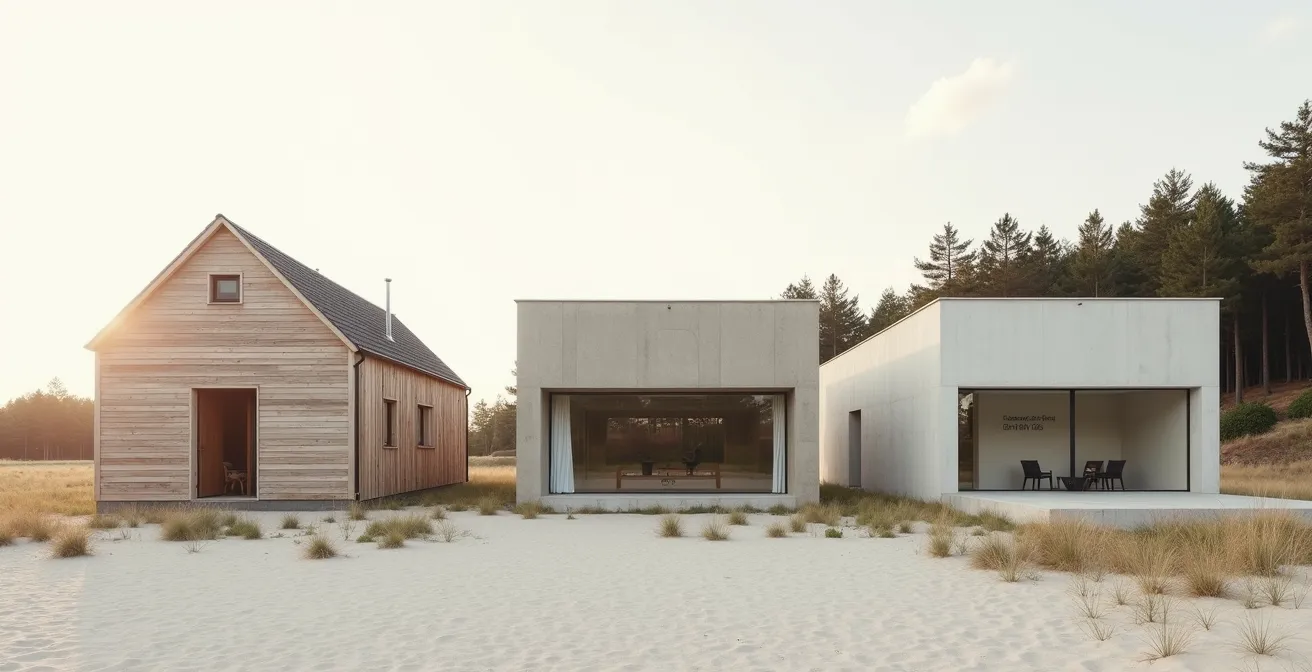 Comparaison visuelle de l'évolution architecturale d'un quartier d'Hossegor