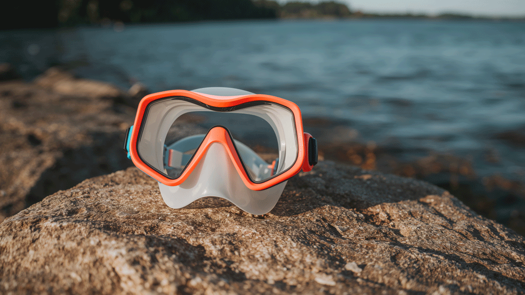 Masque de plongée bi-verre avec verres correcteurs installés pour myopie